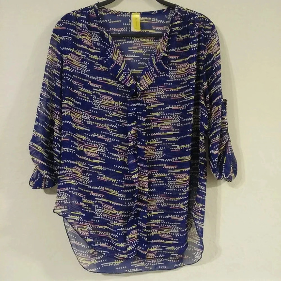 Bee Stitched Sheer Tunic Top - Picture 1 of 7